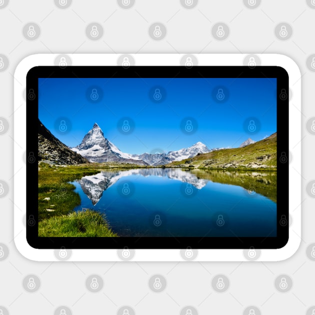 Matterhorn mirroring Swiss Alps / Swiss Artwork Photography Sticker by Wolf Art / Swiss Artwork Photography